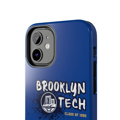 Class Of 1990 Commemorative Tough Phone Cases - Gold Font With Dark Blue Background