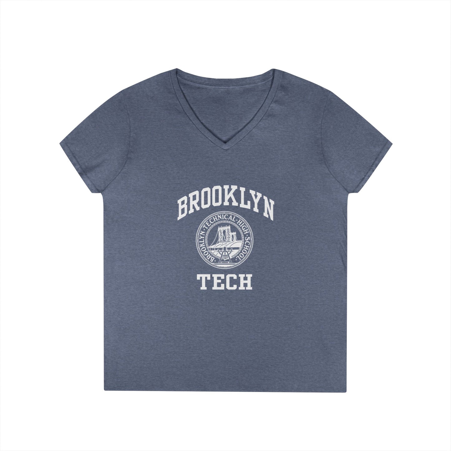 Classic Logo with Brooklyn Tech - Ladies' V-Neck T-Shirt