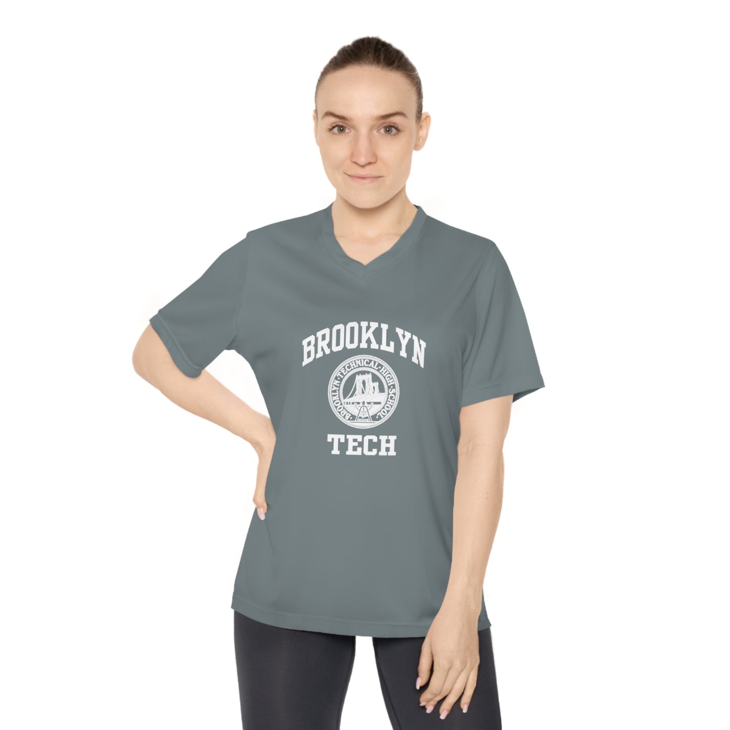 Brooklyn Tech Classic Logo - Ladies Performance V-Neck T-Shirt