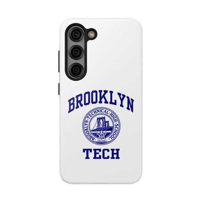 Brooklyn Tech Classic Logo - Tough Phone Cases - White With Navy-Blue Graphic