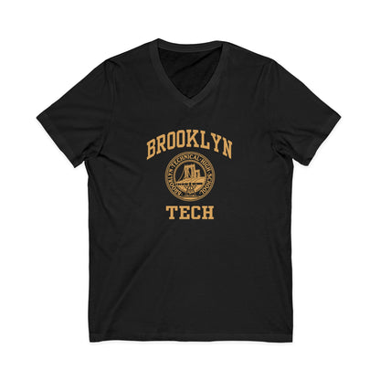 Classic Brooklyn Tech Logo - Men's Short Sleeve V-Neck Jersey Tee