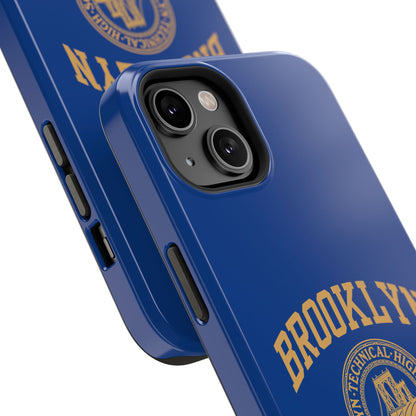Brooklyn Tech Classic Logo - Impact-Resistant Phone Cases - Iphone Or Samsung - Navy With Gold Graphic