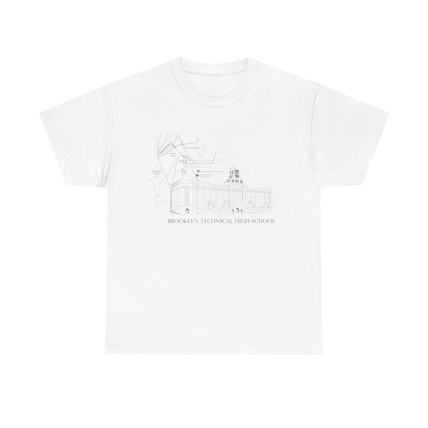 Boutique - Monochrome Building & Map - Men's Heavy Cotton T-Shirt