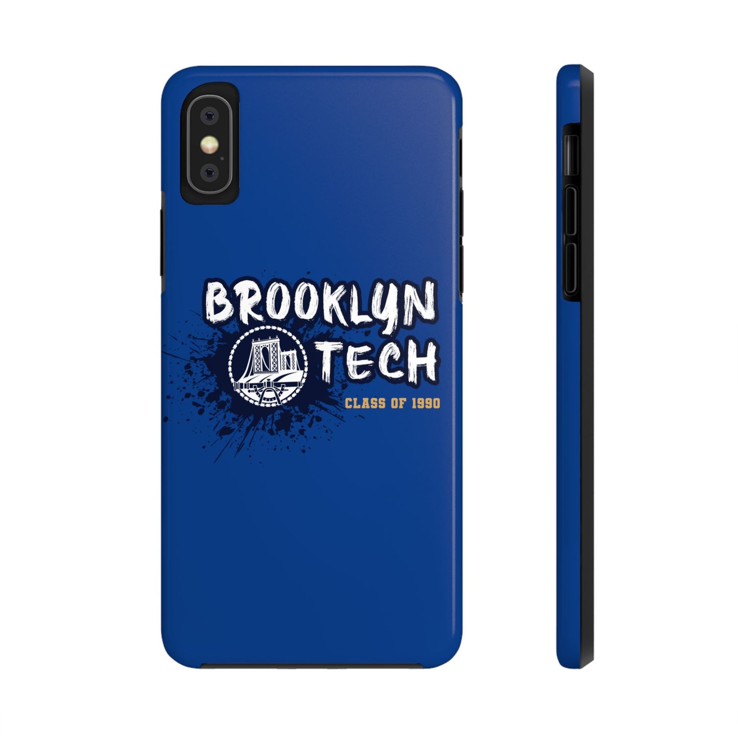 Class Of 1990 Commemorative Tough Phone Cases - Gold Font With Dark Blue Background