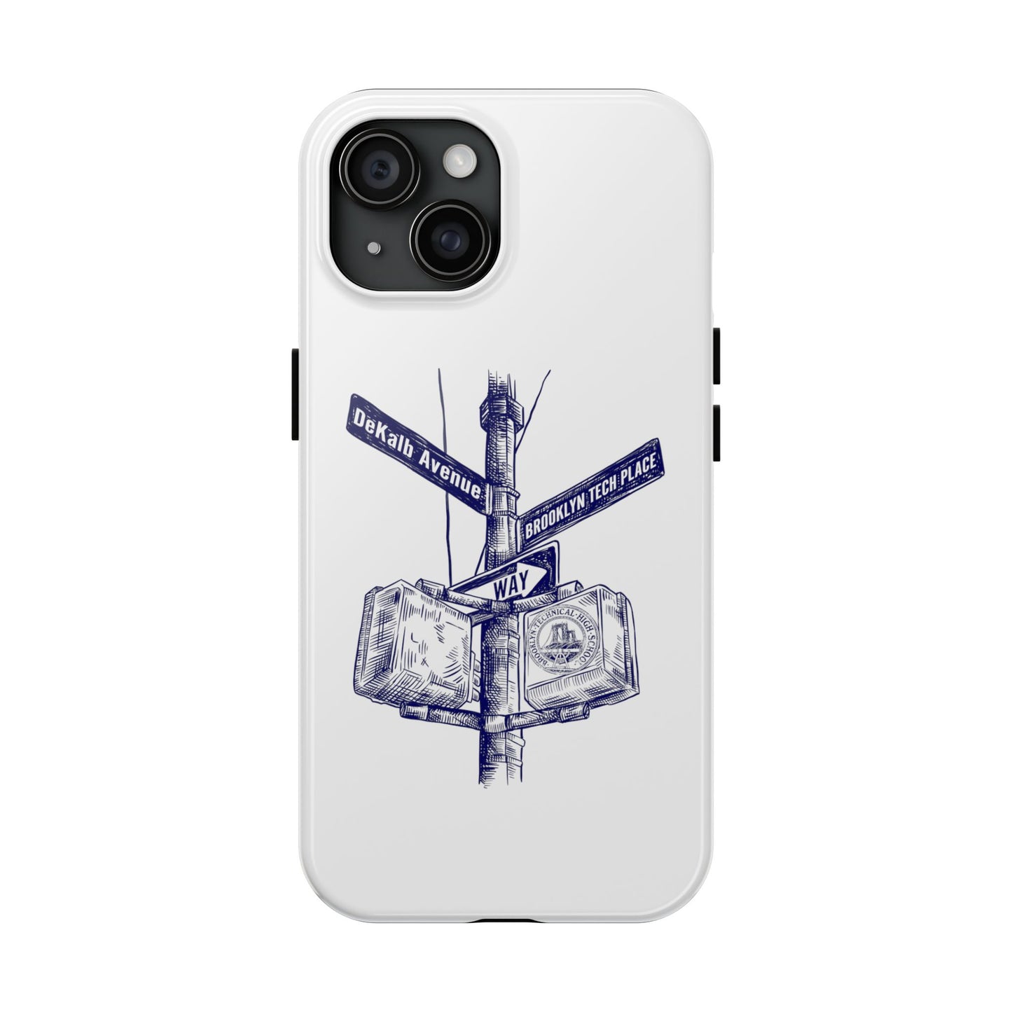 Dekalb Ave & Brooklyn Tech Place - Tough Phone Cases - White