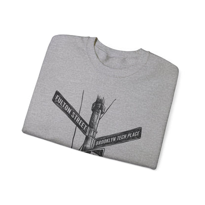 Boutique - Fulton St & Brooklyn Tech Pl - Men's Heavy Blend Crewneck Sweatshirt - Black Graphic