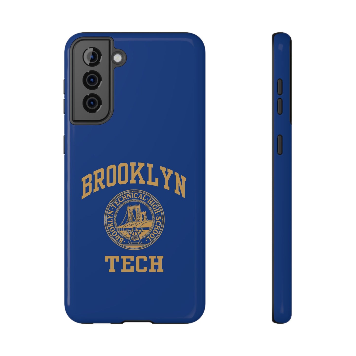 Brooklyn Tech Classic Logo - Impact-Resistant Phone Cases - Iphone Or Samsung - Navy With Gold Graphic