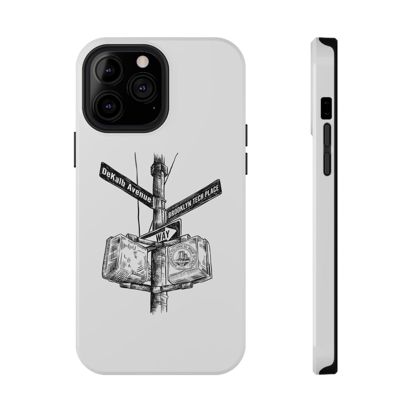 Dekalb Ave & Brooklyn Tech Pl - Impact-Resistant Phone Cases - White