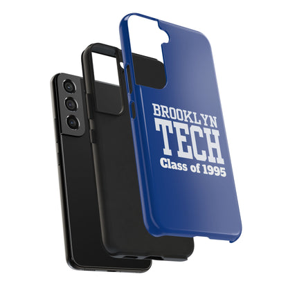 Brooklyn Tech Class of 1995 Tough Phone Case - Blue with white graphics