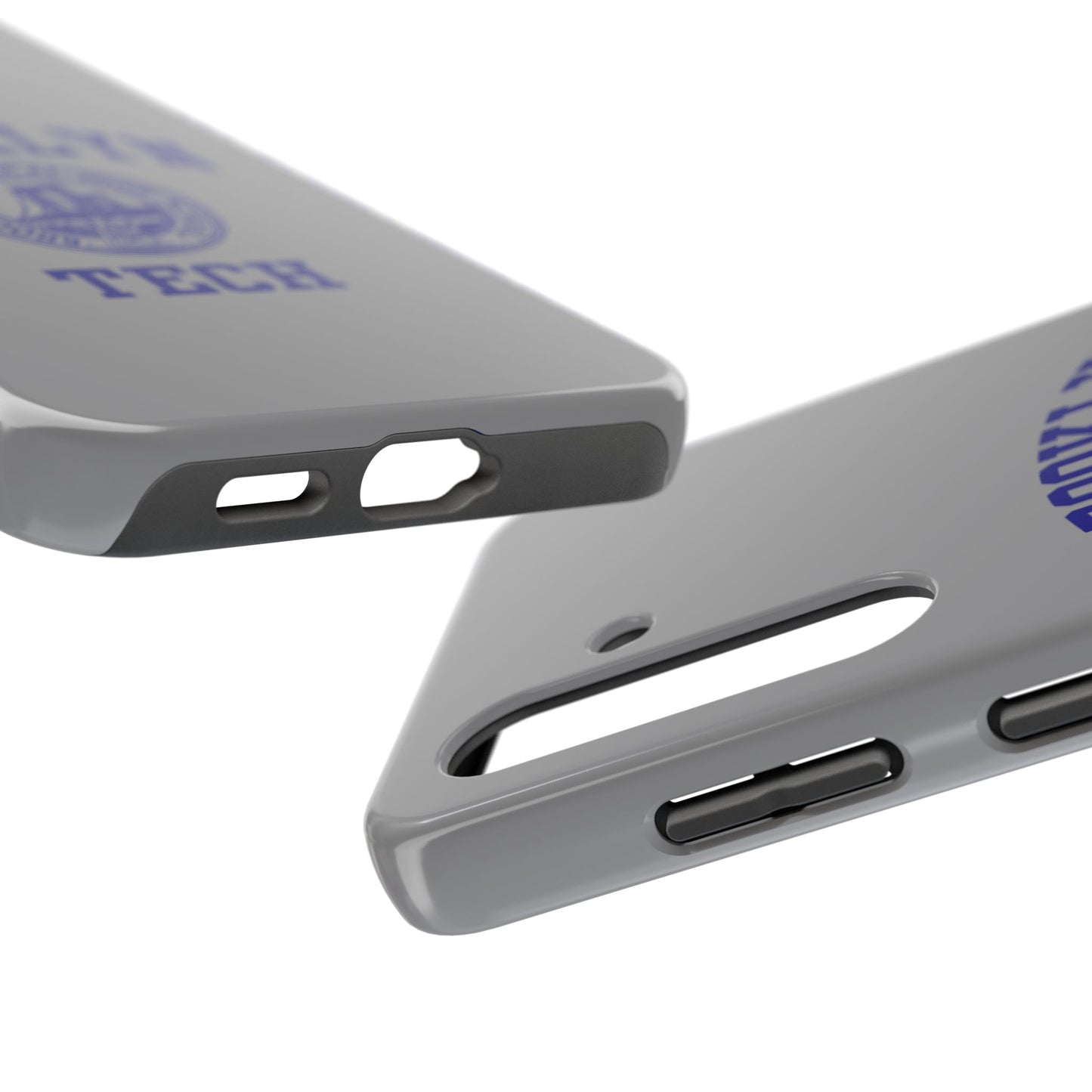 Brooklyn Tech Classic Logo - Tough Phone Case - Grey with Navy-Blue graphics