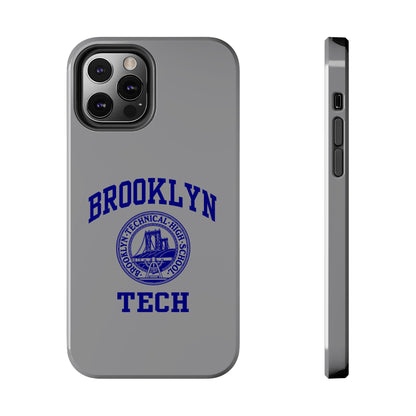 Brooklyn Tech Classic Logo - Tough Phone Case - Grey with Navy-Blue graphics