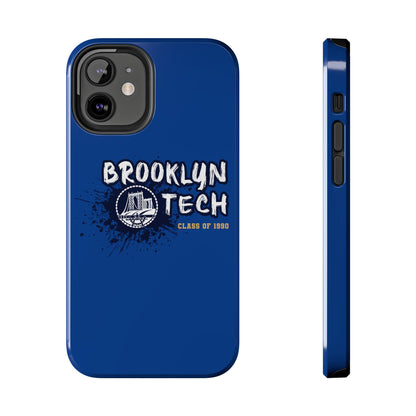 Class Of 1990 Commemorative Tough Phone Cases - Gold Font With Dark Blue Background