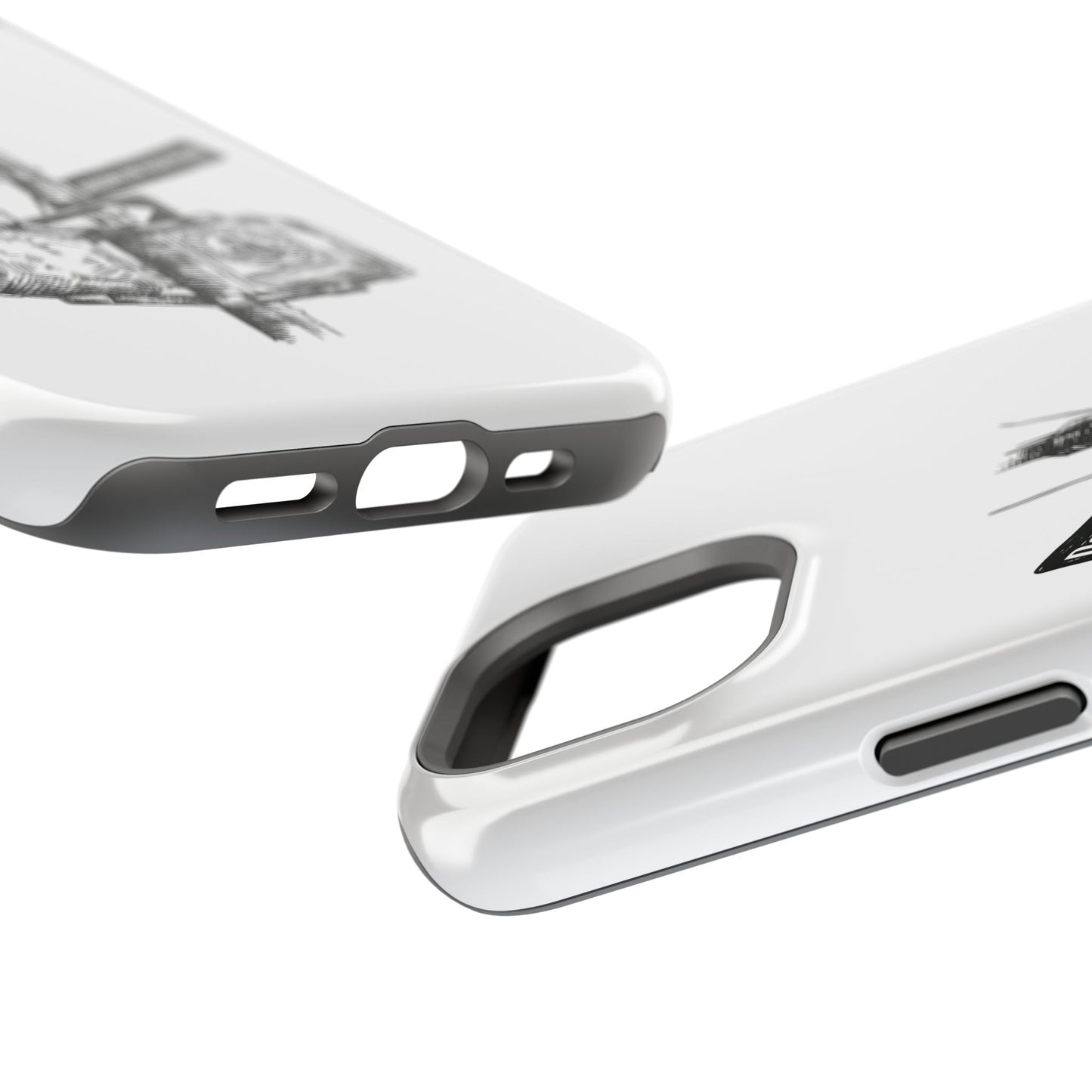 Dekalb Ave & Brooklyn Tech Pl (black graphic) - Impact-Resistant Phone Cases - White