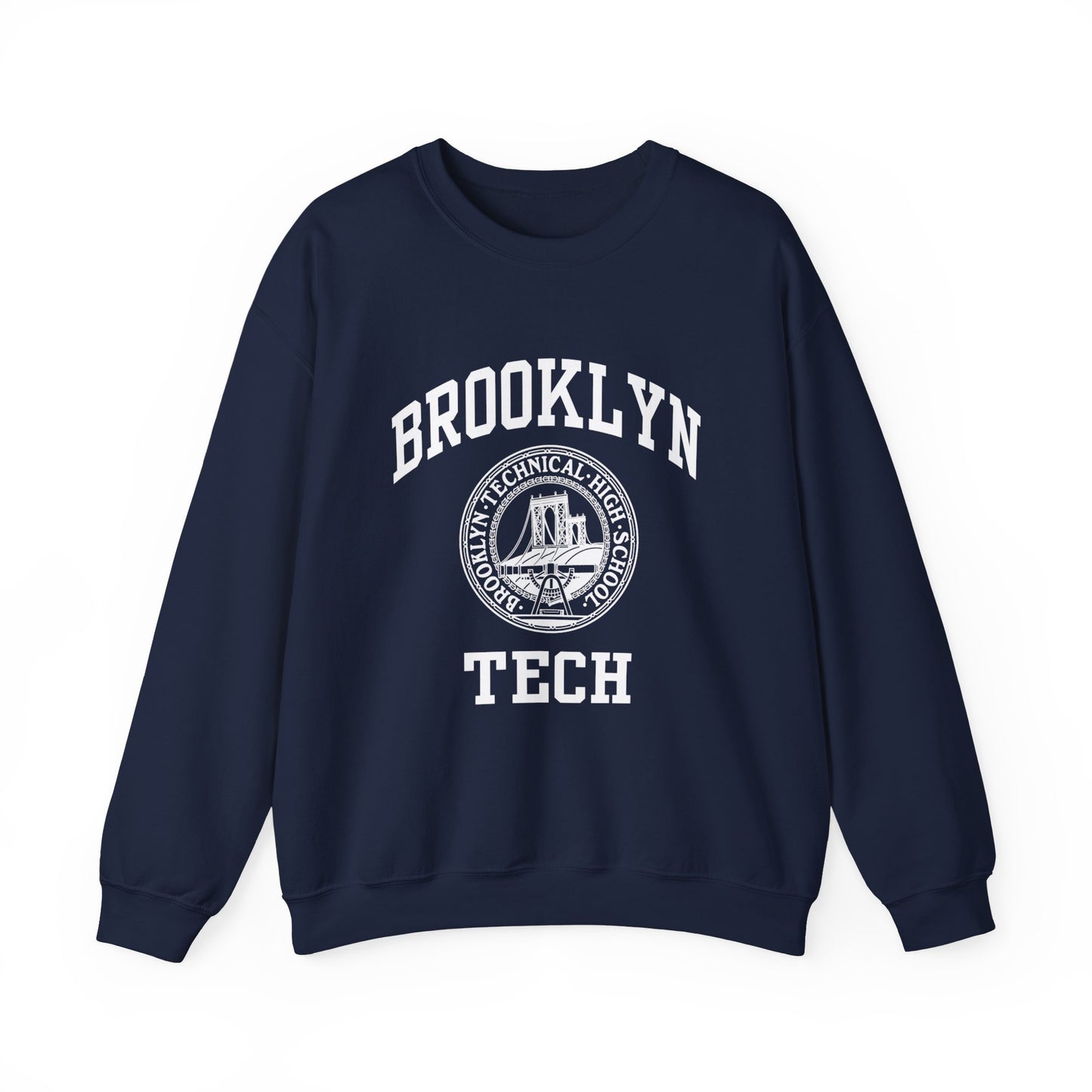 Classic Tech Seal With Brooklyn Tech - Men's Heavy Blend Crewneck Sweatshirt