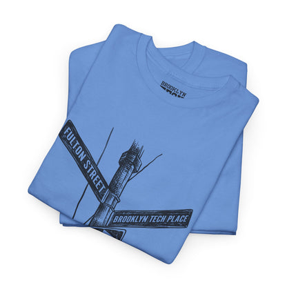 Boutique - Fulton St & Brooklyn Tech Pl - (Black Graphic) Men's Heavy Cotton T-Shirt