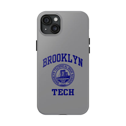 Brooklyn Tech Classic Logo - Tough Phone Case - Grey with Navy-Blue graphics