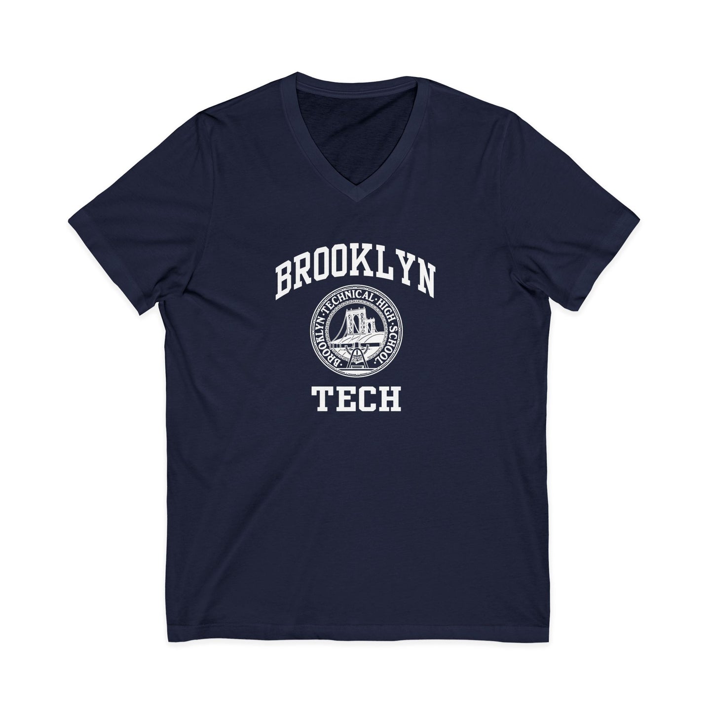 Classic Brooklyn Tech Logo - Men's Short Sleeve V-Neck Jersey Tee