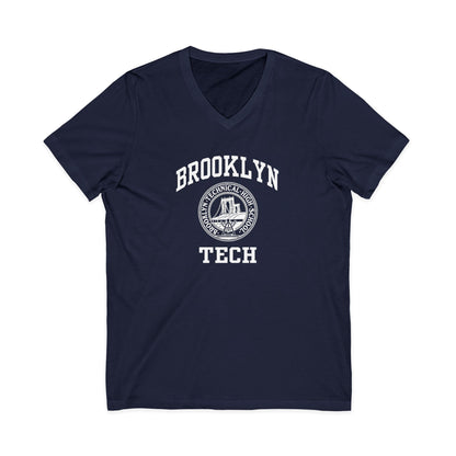 Classic Brooklyn Tech Logo - Men's Short Sleeve V-Neck Jersey Tee