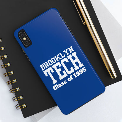 Brooklyn Tech Class of 1995 Tough Phone Case - Blue with white graphics