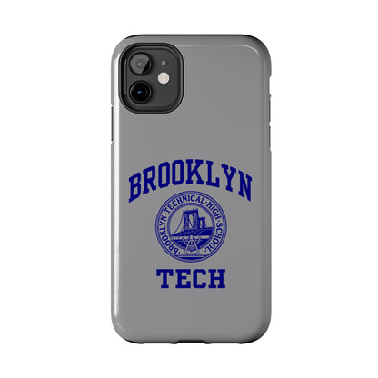 Brooklyn Tech Classic Logo - Tough Phone Case - Grey with Navy-Blue graphics