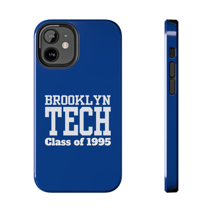 Brooklyn Tech Class of 1995 Tough Phone Case - Blue with white graphics