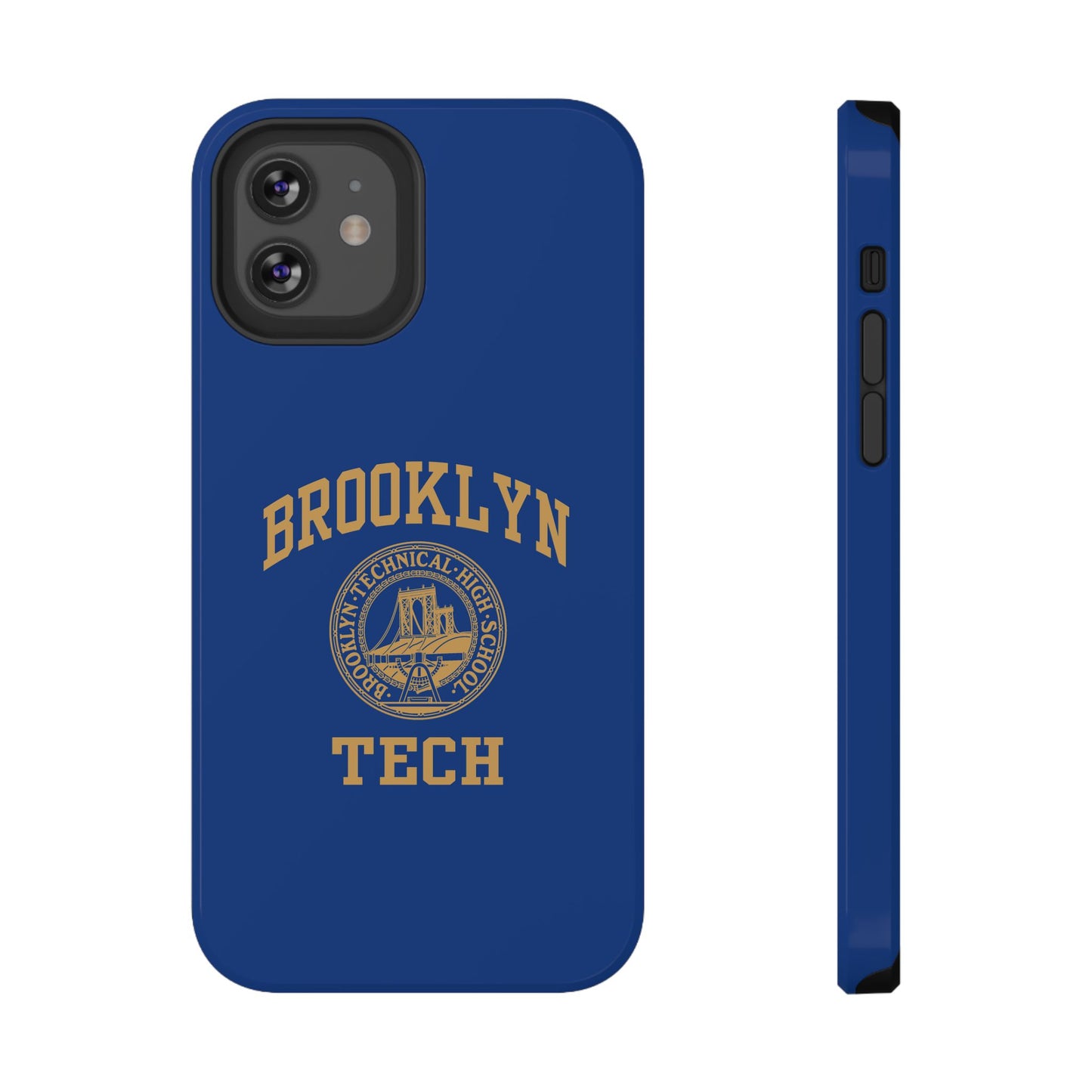 Brooklyn Tech Classic Logo - Impact-Resistant Phone Cases - Iphone Or Samsung - Navy With Gold Graphic