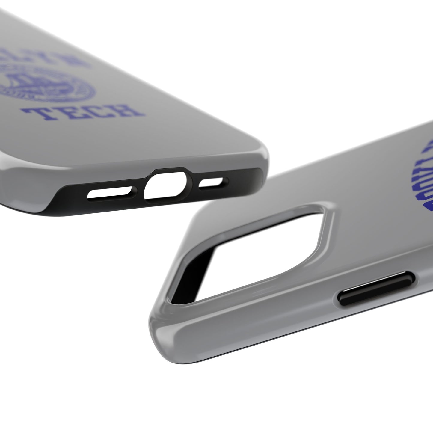 Brooklyn Tech Classic Logo - Tough Phone Case - Grey with Navy-Blue graphics