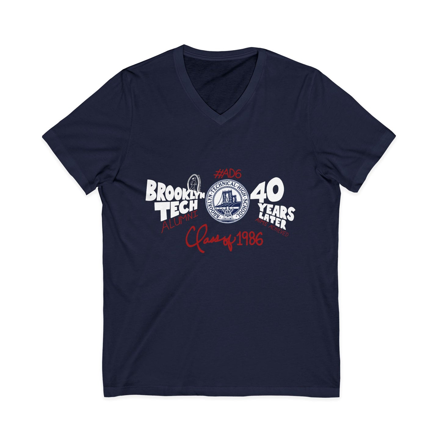 Class of 1986 Commemorative Unisex Jersey Short Sleeve V-Neck T-Shirt
