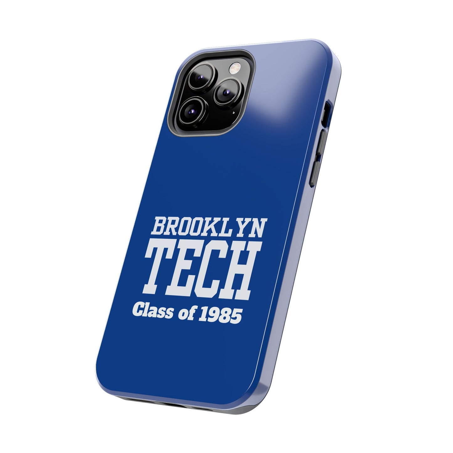 Brooklyn Tech Class Of 1985 Tough Phone Case - Navy-Blue With White Graphics
