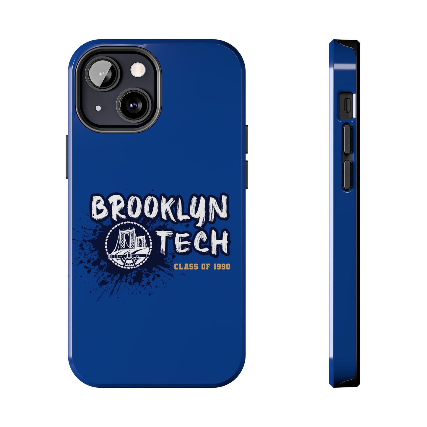 Class Of 1990 Commemorative Tough Phone Cases - Gold Font With Dark Blue Background