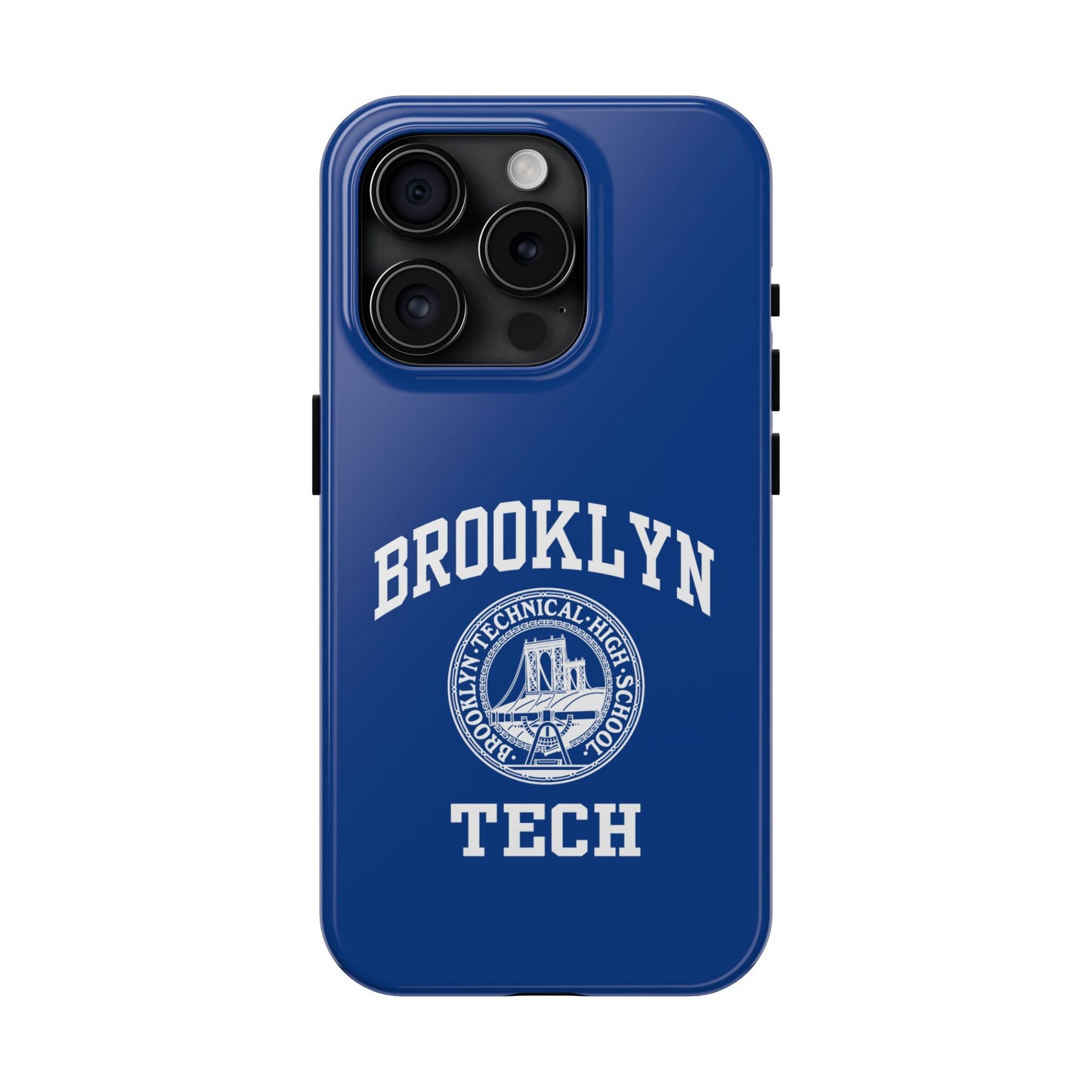 Brooklyn Tech Classic Logo - Tough Phone Cases - Navy blue with white graphics