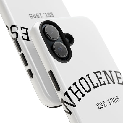 Wholeness Est. 1995 Tough Phone Case — Minimal Arch Text Protective Cover