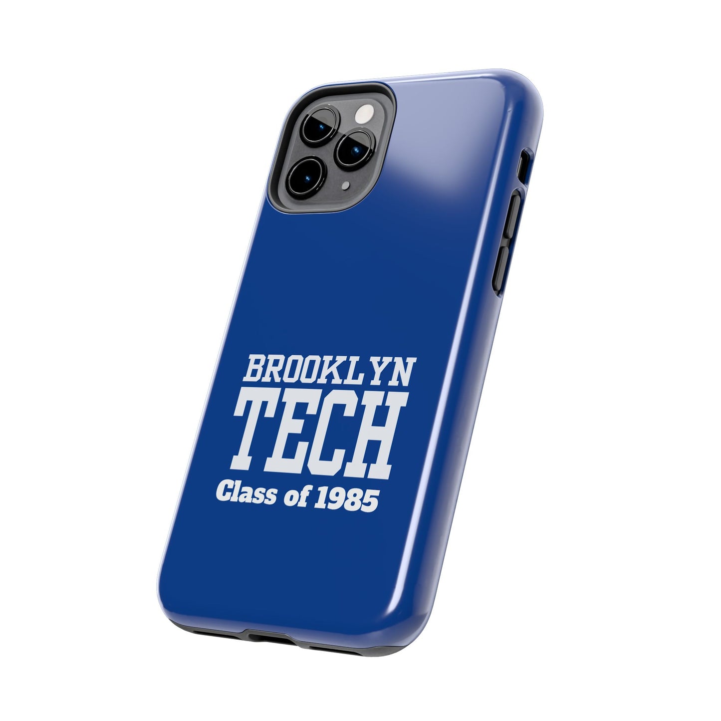 Brooklyn Tech Class Of 1985 Tough Phone Case - Navy-Blue With White Graphics