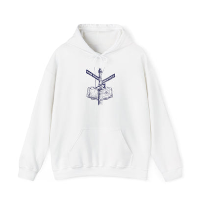 Boutique - Dekalb Ave & Brooklyn Tech Pl - (navy Graphic) Men's Heavy Blend™ Hooded Sweatshirt