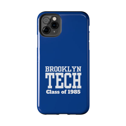 Brooklyn Tech Class Of 1985 Tough Phone Case - Navy-Blue With White Graphics