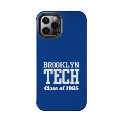 Brooklyn Tech Class Of 1985 Tough Phone Case - Navy-Blue With White Graphics