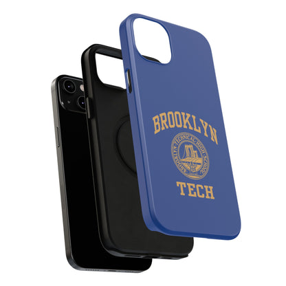 Brooklyn Tech Classic Logo - Impact-Resistant Phone Cases - Iphone Or Samsung - Navy With Gold Graphic