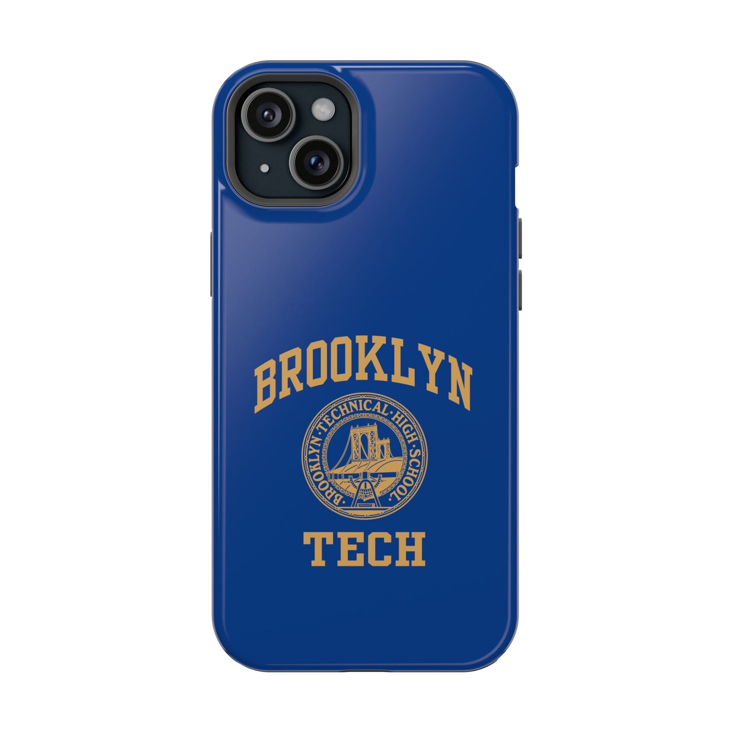 Brooklyn Tech Classic Logo - Impact-Resistant Phone Cases - Iphone Or Samsung - Navy With Gold Graphic