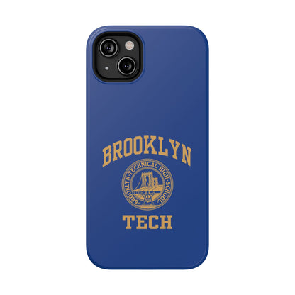 Brooklyn Tech Classic Logo - Impact-Resistant Phone Cases - Iphone Or Samsung - Navy With Gold Graphic