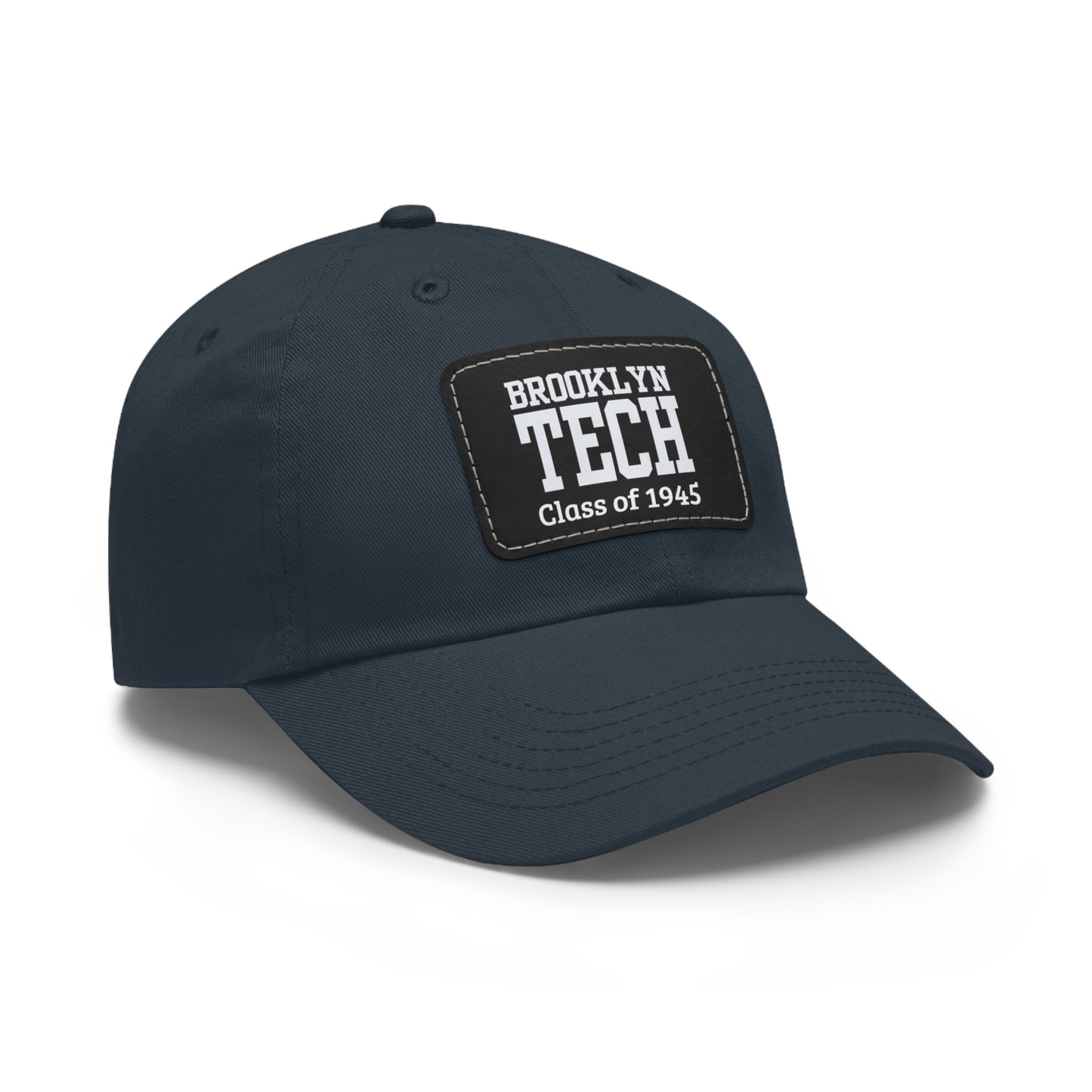 Classic Brooklyn Tech - Hat With Leather Patch (rectangle) - Class Of 1945 - White Font