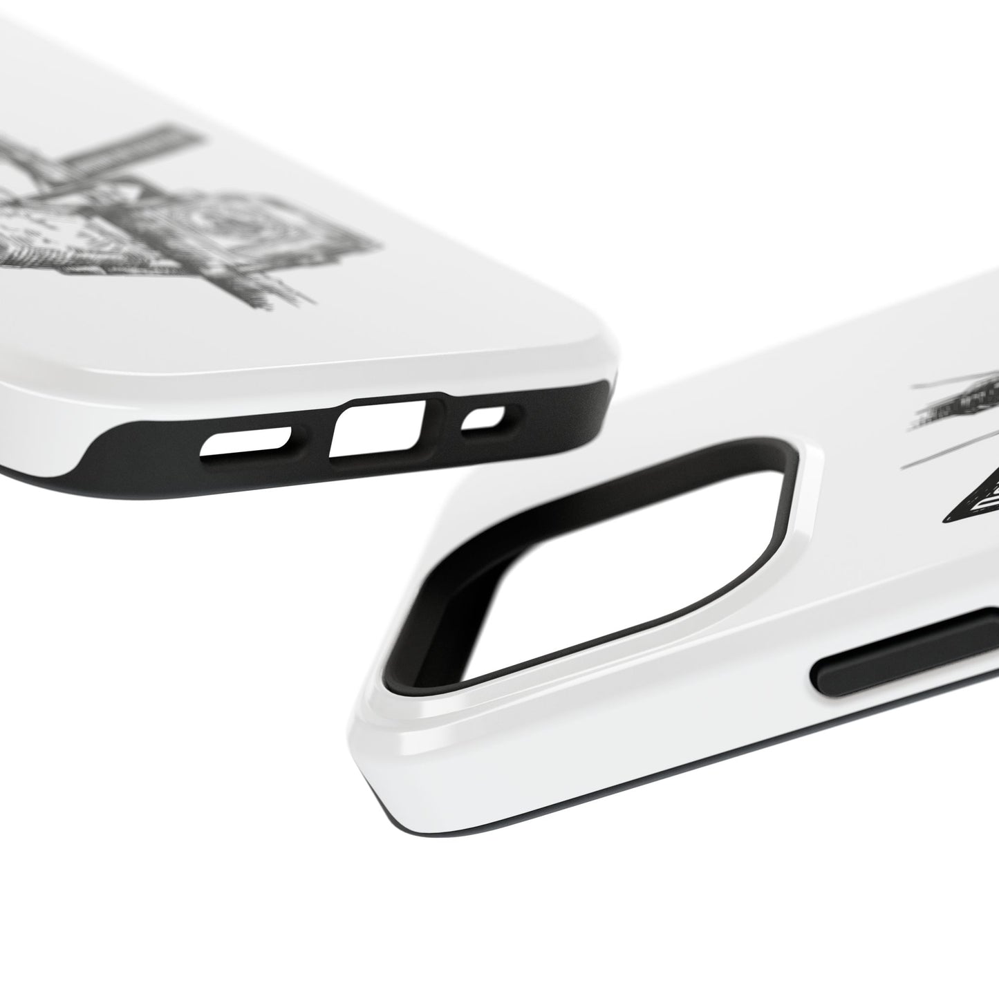 Dekalb Ave & Brooklyn Tech Pl (black graphic) - Impact-Resistant Phone Cases - White