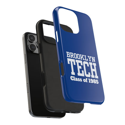 Brooklyn Tech Class Of 1985 Tough Phone Case - Navy-Blue With White Graphics