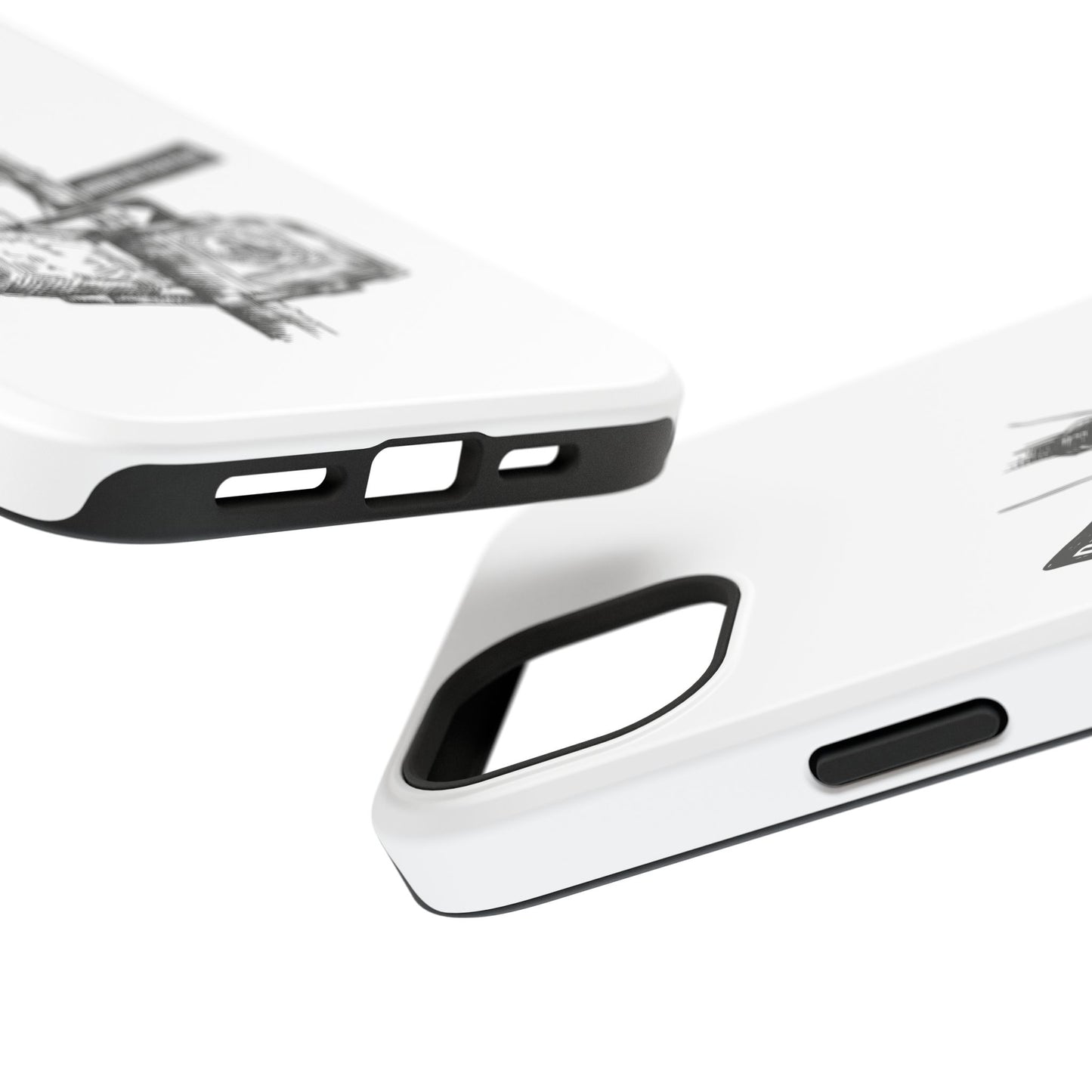 Dekalb Ave & Brooklyn Tech Pl (black graphic) - Impact-Resistant Phone Cases - White