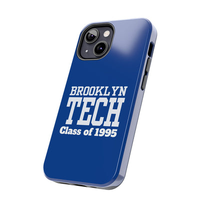 Brooklyn Tech Class of 1995 Tough Phone Case - Blue with white graphics
