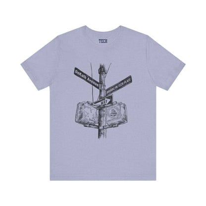 Boutique - DeKalb Ave & Brooklyn Tech Pl - Men's Jersey Short Sleeve T-Shirt - Black Graphic