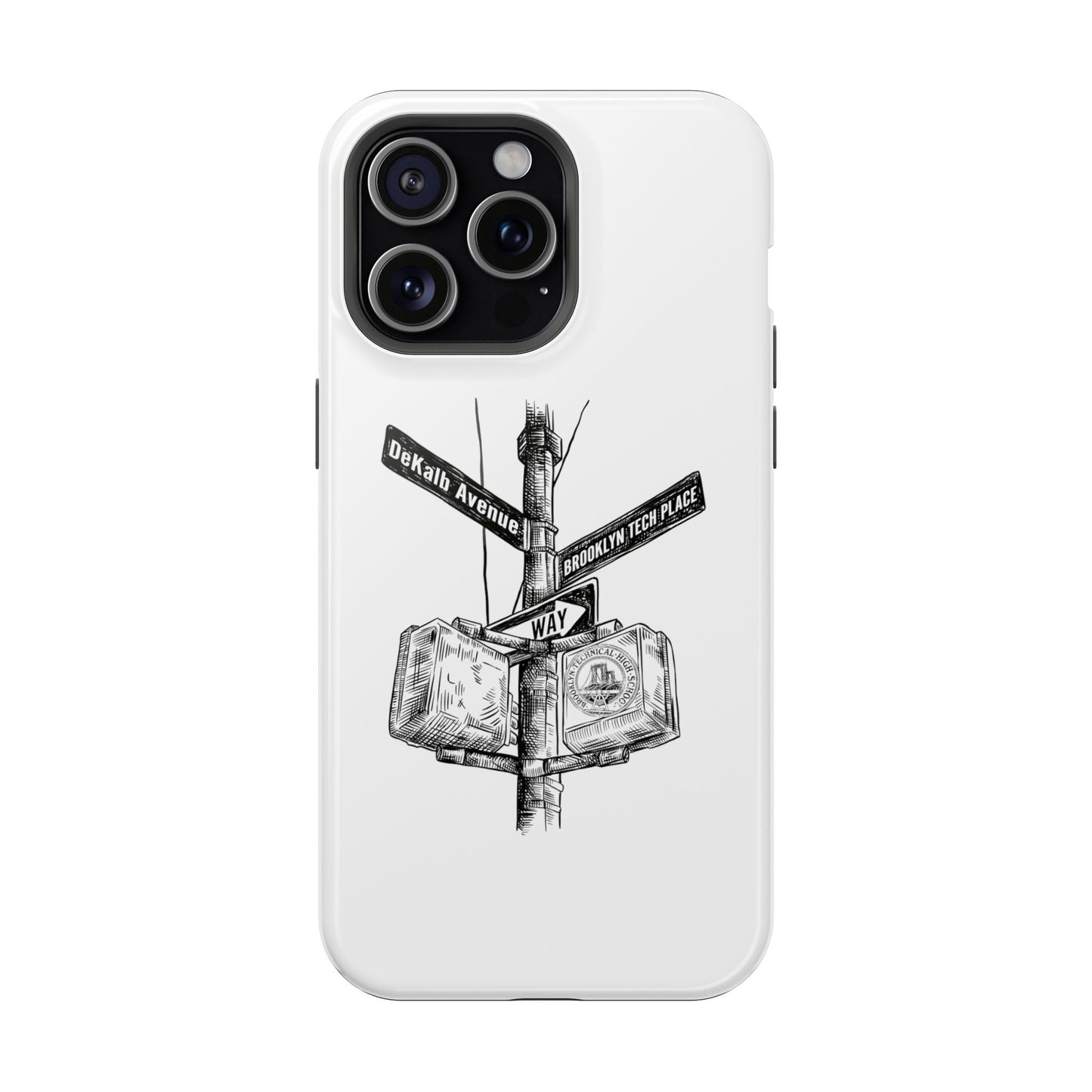 Dekalb Ave & Brooklyn Tech Pl - Impact-Resistant Phone Cases - White