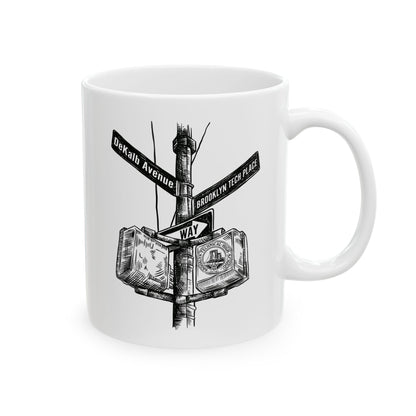 Dekalb Ave & Brooklyn Tech Pl - Ceramic Mug, (11oz, 15oz) - B&w
