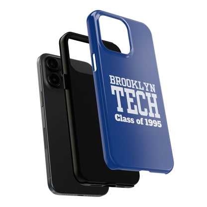 Brooklyn Tech Class of 1995 Tough Phone Case - Blue with white graphics