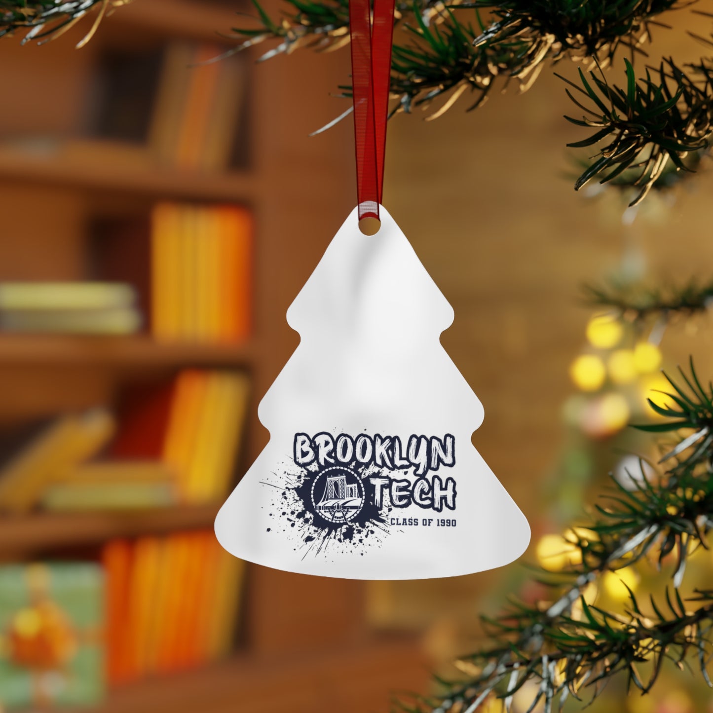Class of 1990 Commemorative Metal Ornaments - Navy font