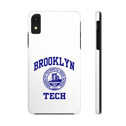 Brooklyn Tech Classic Logo - Tough Phone Cases - White With Navy-Blue Graphic